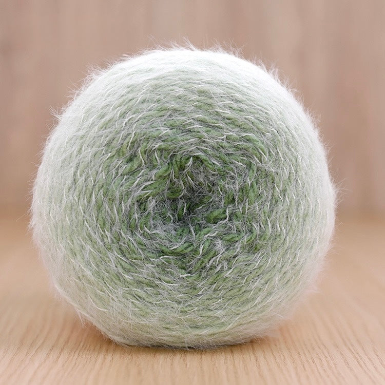 Fuzzy cake yarn