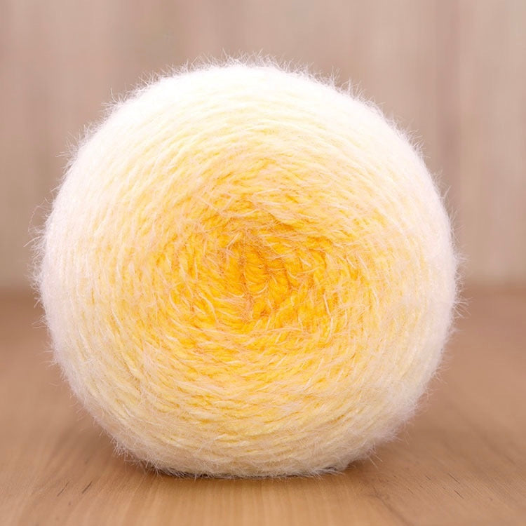 Fuzzy cake yarn